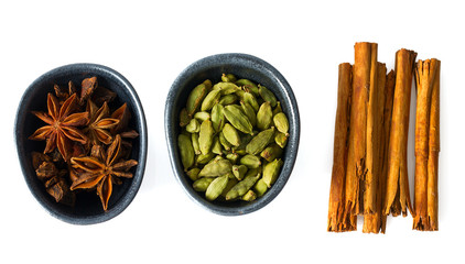 spices isolated on white background