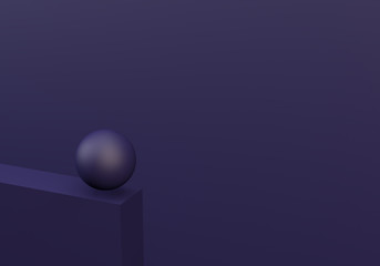 Minimalist Sphere geometrical abstract background, pastel colors, 3D render, trend poster, Illustration.