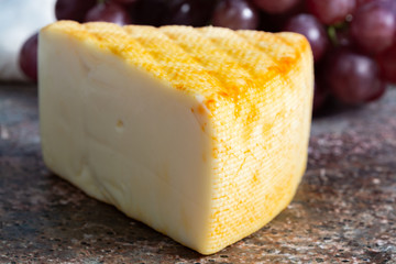 Saint Paulin creamy, mild, semi-soft French cheese made from pasteurized cow milk, originally made by Trappist monks