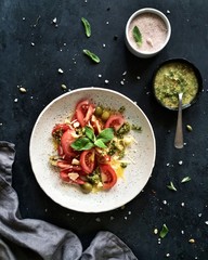 herbs tomato salad