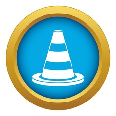 Traffic cone icon blue vector isolated on white background for any design