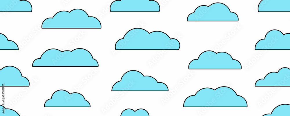 Aufkleber seamless pattern with cloud. isolated on white background