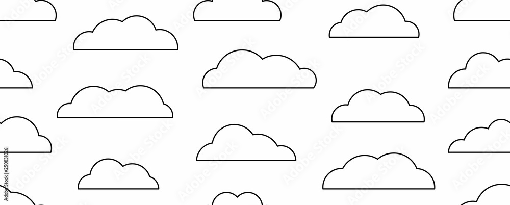 Poster seamless pattern with cloud. isolated on white background
