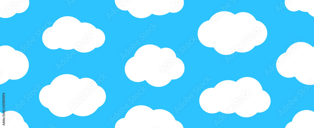 Aufkleber seamless pattern with cloud. isolated on blue background