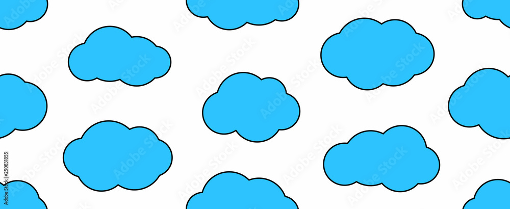 Aufkleber seamless pattern with cloud. isolated on white background
