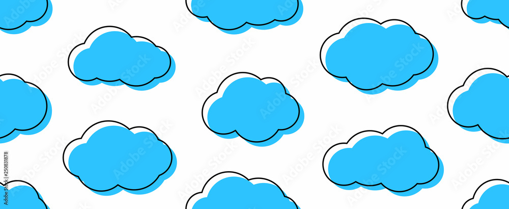 Aufkleber seamless pattern with cloud. isolated on white background