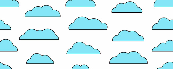 Seamless pattern with cloud. isolated on white background