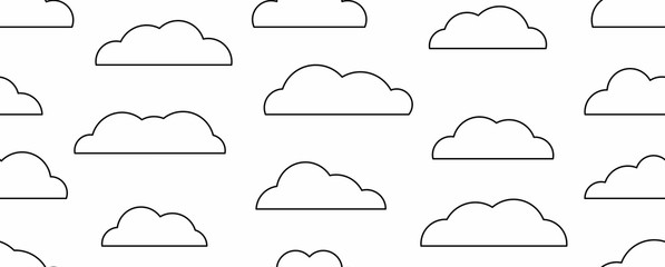 Seamless pattern with cloud. isolated on white background