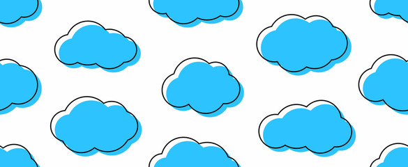 Seamless pattern with cloud. isolated on white background