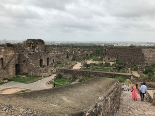 A Couple at Ruins of Golconda Fort in Hyderabad, India