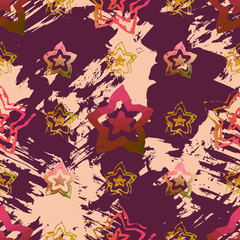 Seamless pattern with textured flowers