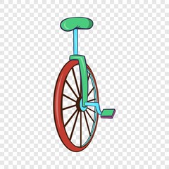 Unicycle or one wheel bicycle icon in cartoon style on a background for any web design 