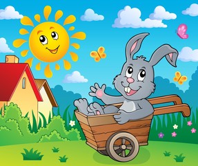 Easter bunny in wheelbarrow image 5