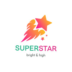 Obraz premium Flying star simple vector logo concept