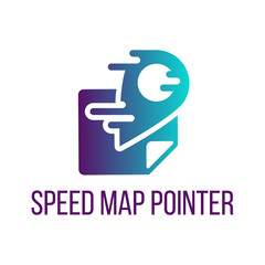 Speed map pointer lettering vector icon design