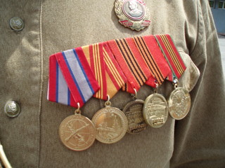 awards on the Soviet military uniform