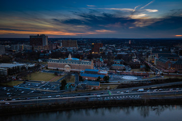 Aerial of New Brunswick Sunset