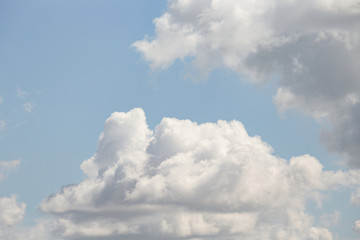 Blue sky with clouds. Copy space. Place for text