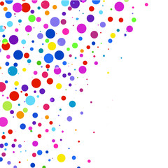 The abstract image of multicolored bubbles on a white background  