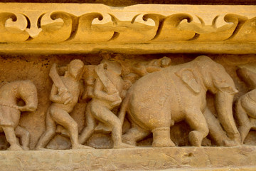 Alto-relievo of temples of Khajuraho