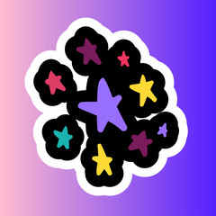 Stars stitched frame illustration