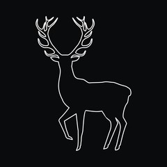Silhouette of a deer with horns