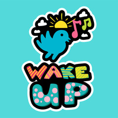 Wake up dash line sticker