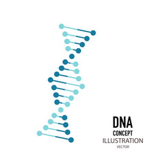 DNA simbol in flat style, on a white background
