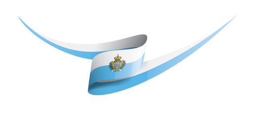 San Marino flag, vector illustration on a white background