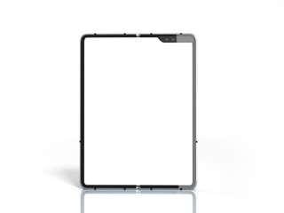 Modern flexible smart phone White screen for mockup 3d render on white