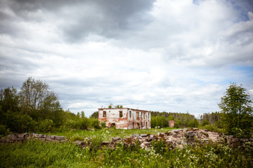 Fototapeta na wymiar ruins of an old building. monastery church 
