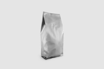 Realistic Coffee Bag  mockup isolated on white background. Front and side view. Easy to use for your design, presentation. 3D rendering.