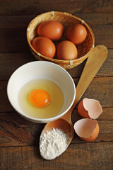 Cooking with eggs and flour