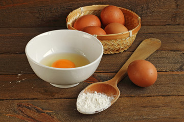 Cooking with eggs and flour