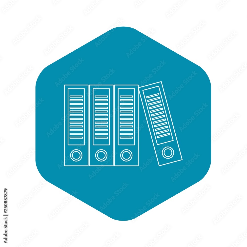 Poster office folders with documents icon. outline illustration of office folders vector icon for web