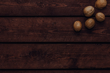 walnuts on old vintage boards
