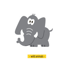 Cute vector elephant. Perfect for wallpaper, cards, stickers, poster, print, packaging, invitations, Baby shower, patterns, travel, logos etc