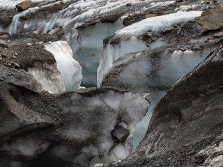 Melting ice on one of a Svalbard glacier, Arctic, Norway