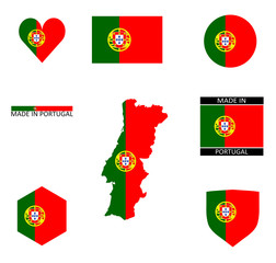Drapeaux Portugal et une carte