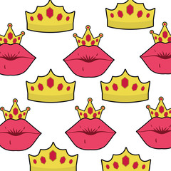 pattern female lips pop art style