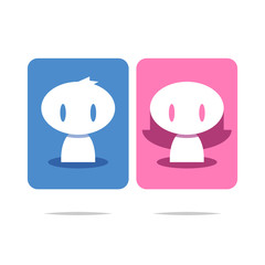 Boys and girls icon vector isolated