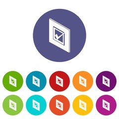 Voted sign icons color set vector for any web design on white background