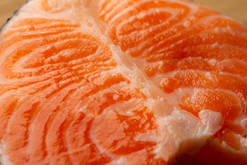 Horizontal macro photo of the raw red fish