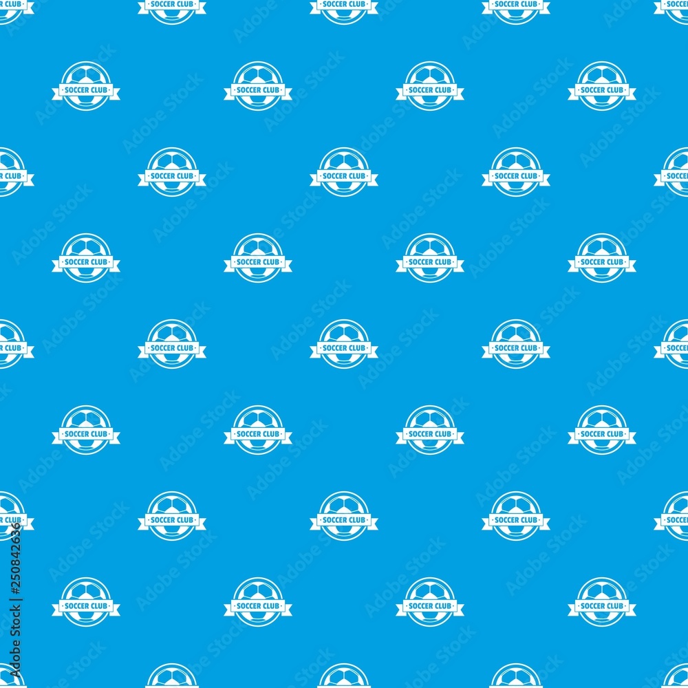 Poster soccer pattern vector seamless blue repeat for any use