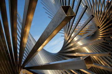 Metallic sculpture in a park of Burgos, Spain - Powered by Adobe