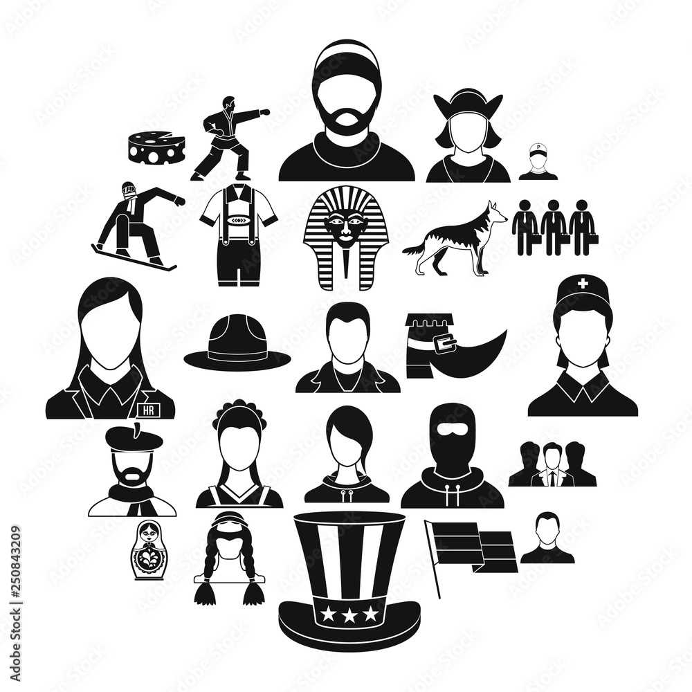 Poster citizen icons set. simple set of 25 citizen vector icons for web isolated on white background