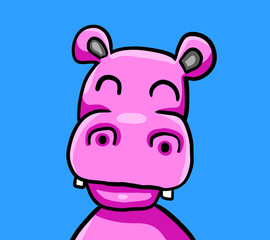 A Very Happy Pink Hippo