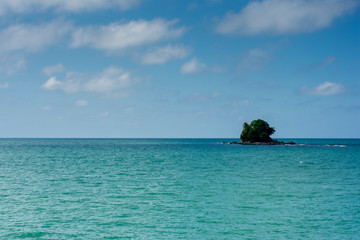 Beautiful Scene of Jerudong Beach with blue sky