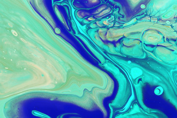 Fototapeta na wymiar Abstraction of aquamarine paint
