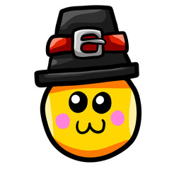 Simple Adorable Cartoon Thanksgiving Emoticon